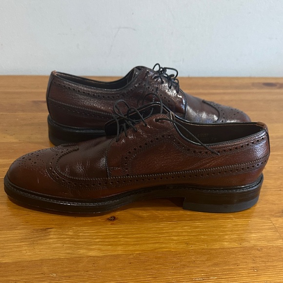 Sears Dark Brown Leather Men's Oxford Shoes - Picture 4 of 12